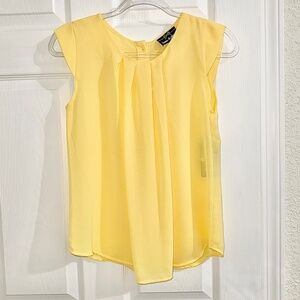 Women’s Yellow Pleated Front Tank Top - Size Small